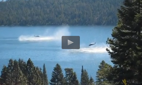 Carregado para Helicóptero da marinha cai no lago
