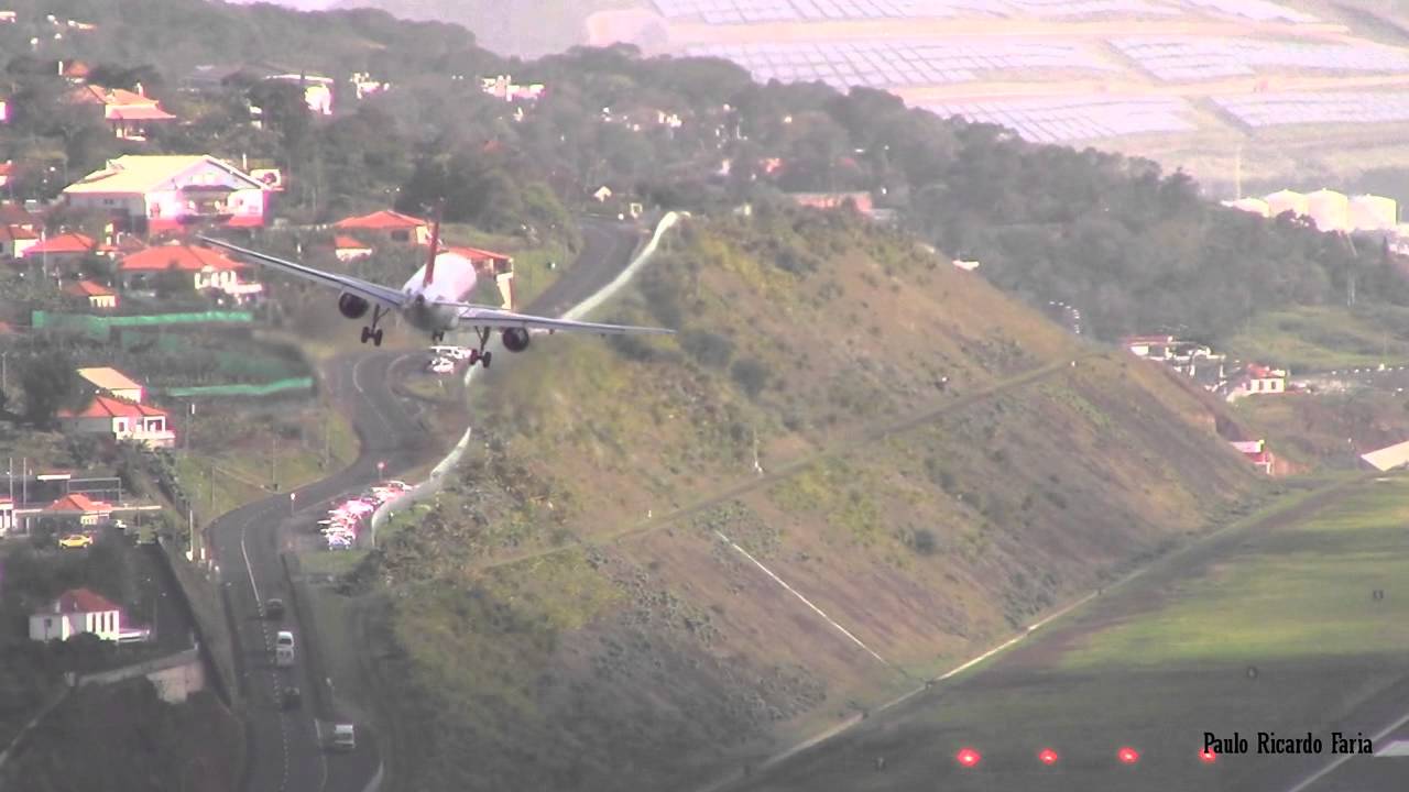 Aterragem difícil e impressionante no aeroporto da Madeira